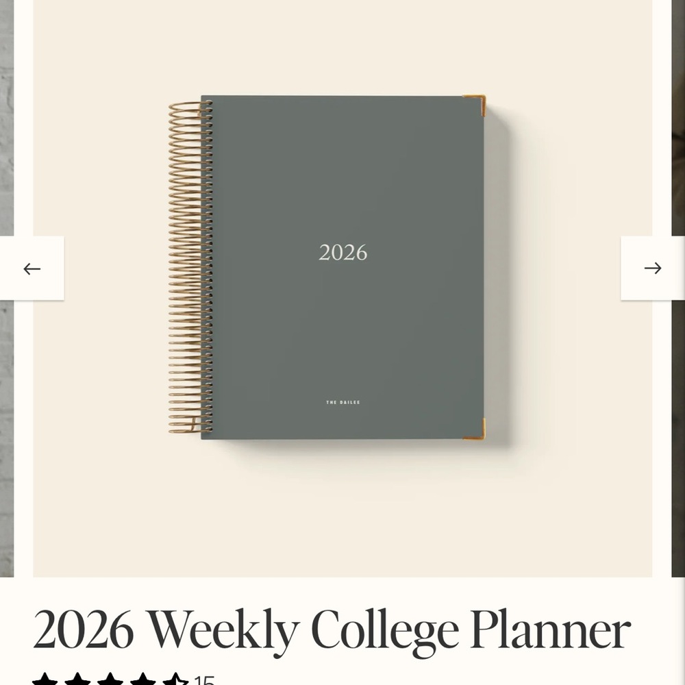 Gray 2026 Weekly College Planner